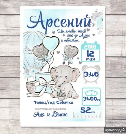 Метрика для мальчика