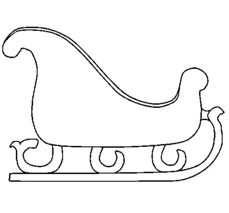 Новогодние санки трафарет