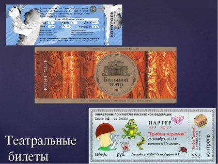 Макет билета в театр