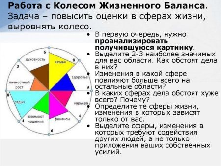Сферы колеса жизненного баланса