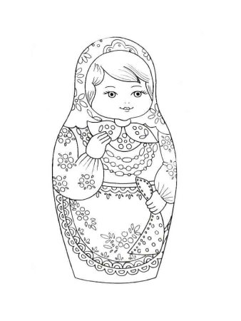 Полхов-Майданская роспись Матрешка раскраска
