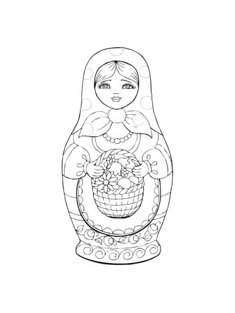 Матрешка для раскрашивания