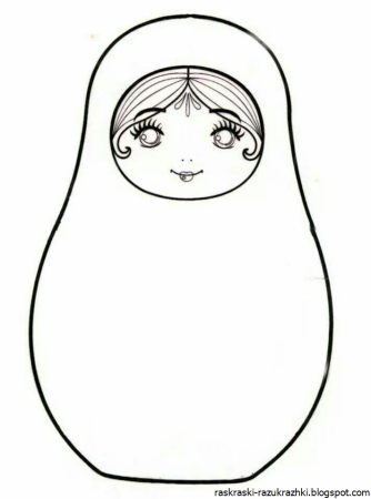 Раскраска матрёшка для детей 3-4 лет