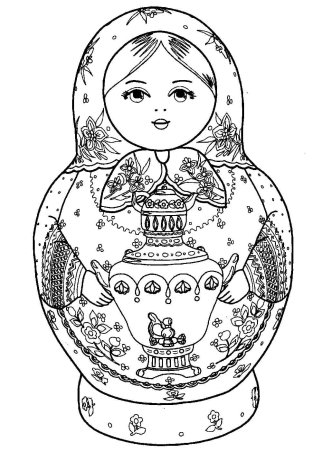 Раскраска Матрешка