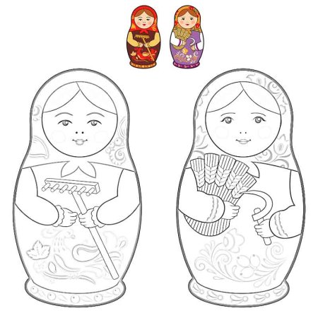 Сергиево-Посадская Матрешка раскраска