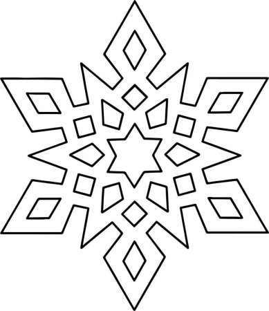 Снежинка трафарет для вырезания