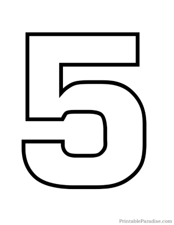 Цифра 5 для торта трафарет