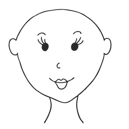 Лицо без волос раскраска для детей