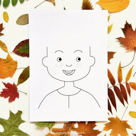 Макет для аппликации из листьев