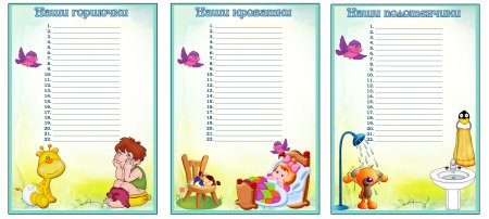 Список на шкафчики в детском саду