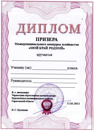 Диплом победителя конкурса