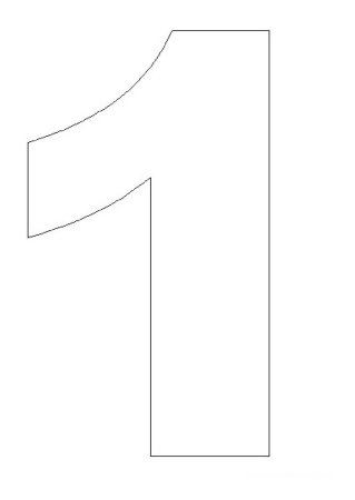Цифра 1 трафарет