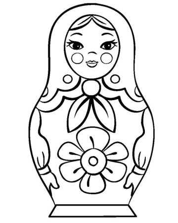 Русская Матрешка. Раскраска