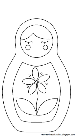 Раскраска матрёшка для детей 4-5 лет