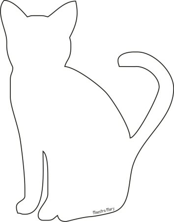 Трафарет котика для вырезания