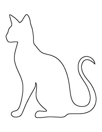 Трафарет котика для рисования