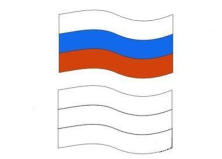 Развевающийся флаг России раскраска