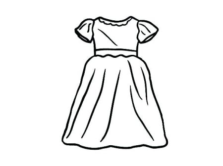 Шаблон платья для рисования для детей (49 фото)