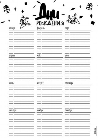 Бланки с днем рождения