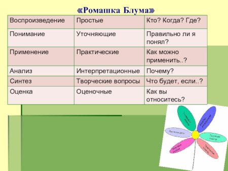 Ромашка вопросов или Ромашка Блума