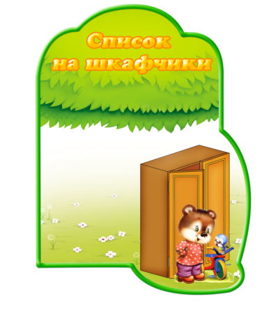 Список наши шкафчики детей в детском саду шаблоны