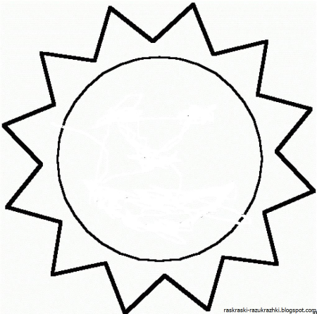 Солнце раскраска для детей