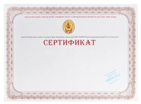 Сертификат образец