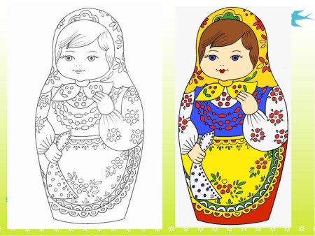 Полхов-Майданская Матрешка раскраска