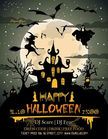 Вечеринка Halloween Flyer