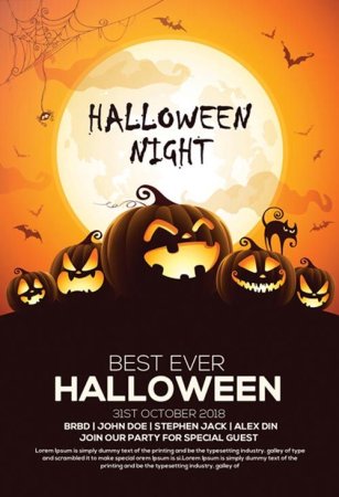 Halloween афиша PSD