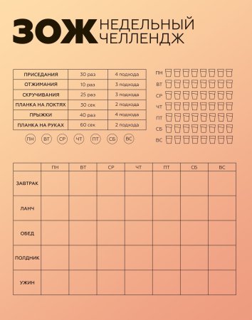 Чек лист тренировок чек лист тренировок