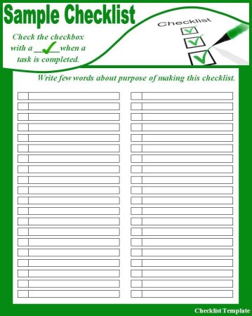 Checklist шаблон