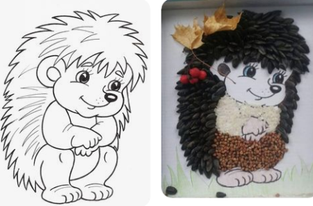 Ежик из крупы