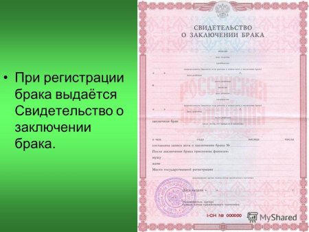 Образец свидетельства о заключении брака чистый бланк