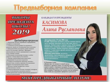 Выборы президента школы