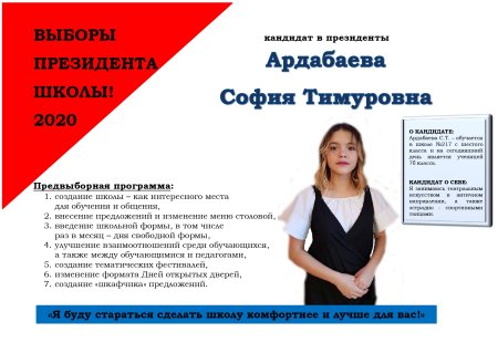 Выборы президента школы 2020