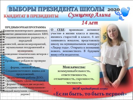 Выборы президента школы 2020
