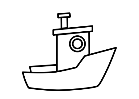 Раскраска. Кораблик