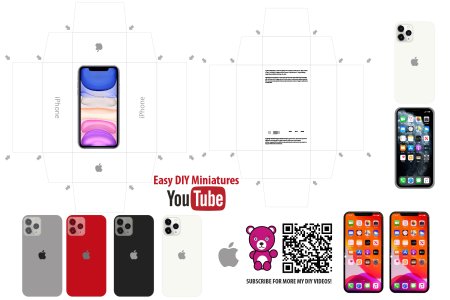 Развертка коробки от айфона 11 Pro Max