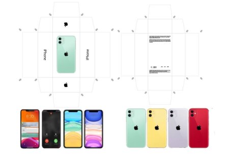 Развертка коробки от айфона 11 Pro Max