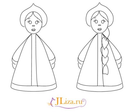 Кукла в национальном костюме рисование
