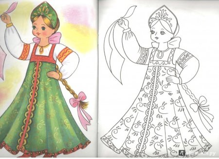 Чуваши национальный костюм раскраска