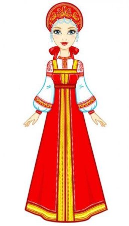 Русский народный костюм рисунок