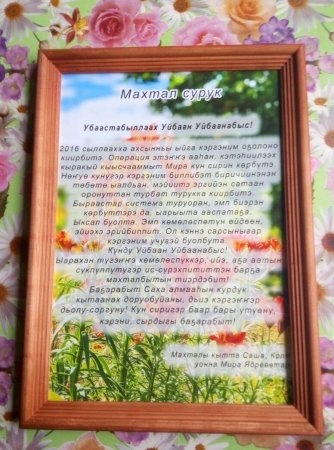 Махтал сурук иитээччигэ
