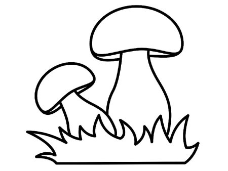 Шаблон гриб для рисования (46 фото)