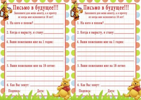 Письмо себе в будущее примеры