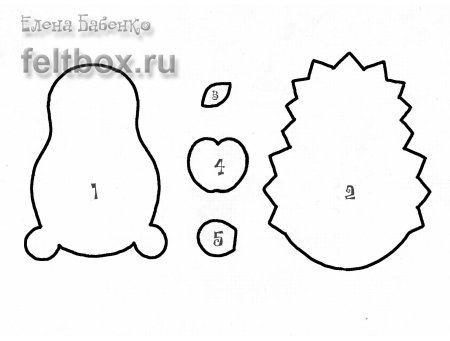 Выкройка ежа из фетра