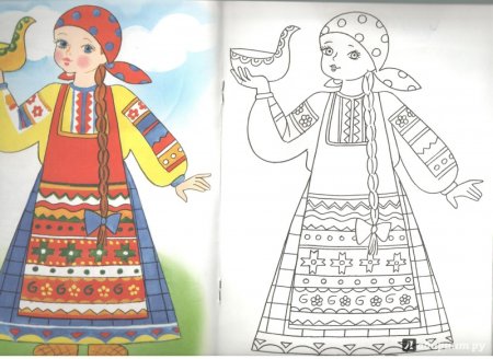 Чуваши национальный костюм раскраска