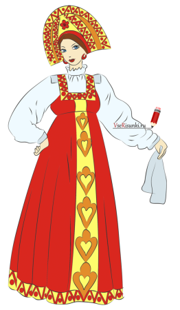 Народное платье для рисования