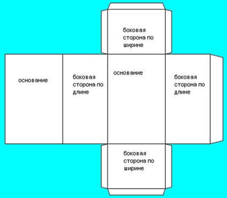 Макет прямоугольного параллелепипеда для склеивания